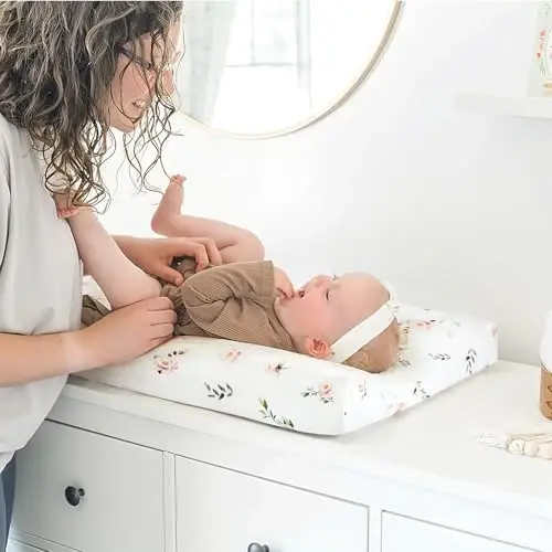 GRSSDER Stretch Ultra Soft Jersey Knit Changing Pad Cover Set 2 Pack, Change Table Pad Covers Fit 32