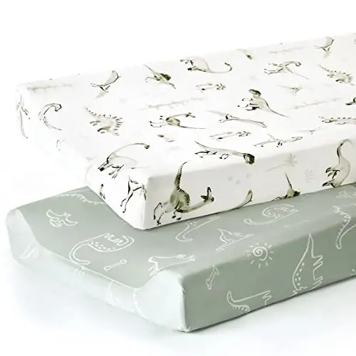 GRSSDER Stretch Ultra Soft Jersey Knit Changing Pad Cover Set 2 Pack, Change Table Pad Covers Fit 32