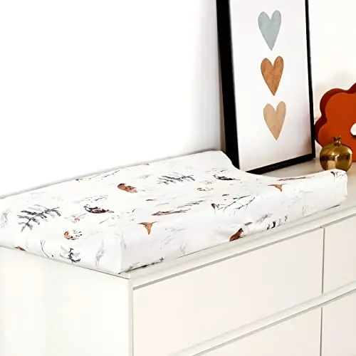 GRSSDER Stretch Ultra Soft Jersey Knit Changing Pad Cover Set 2 Pack, Change Table Pad Covers Fit 32