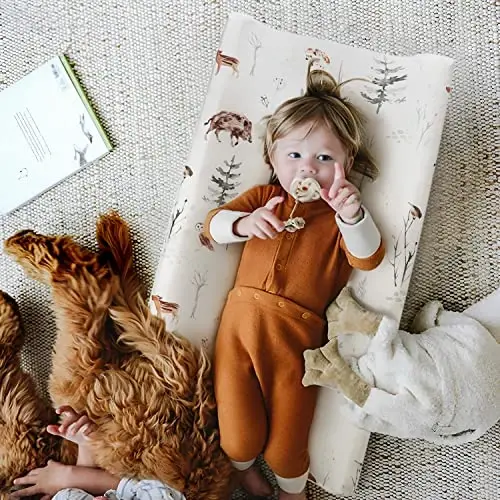 GRSSDER Stretch Ultra Soft Jersey Knit Changing Pad Cover Set 2 Pack, Change Table Pad Covers Fit 32