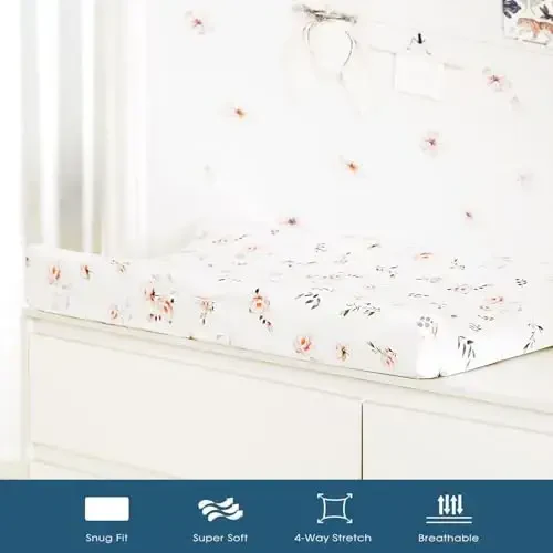 GRSSDER Stretch Ultra Soft Jersey Trikot O'zgartirish uchun Pad Cover Set 2 Pack, O'zgartirish stolining Pad qoplamalari 32