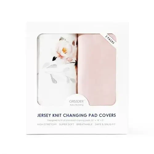 GRSSDER Stretch Ultra Soft Jersey Trikot O'zgartirish uchun Pad Cover Set 2 Pack, O'zgartirish stolining Pad qoplamalari 32