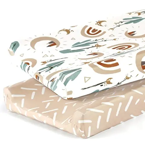 GRSSDER Stretch Ultra Soft Jersey Trikotaj O'zgartirish uchun Pad Cover Set 2 Pack, O'zgartirish Jadvali Pad Coverlari 32