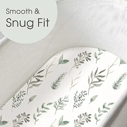 GRSSDER Stretchy Ultra Soft Fitted Bassinet Sheet Set 2 Pack, Universal Fit for Bassinets Baby Cradle Moses Basket Oval Rectangle Mattress, Watercolor Daisy Flowers Bassinet Sheets for Girls - 3