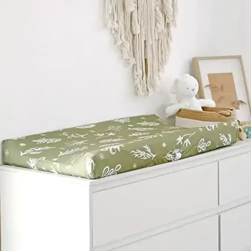 GRSSDER Stretch Ultra Soft Jersey Knit Changing Pad Cover Set 2 Pack,Change Table Pad Covers Fit 32