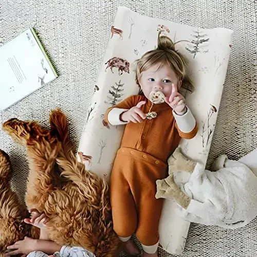 GRSSDER Stretch Ultra Soft Jersey Knit Changing Pad Cover Set 2 Pack, Change Table Pad Covers Fit 32