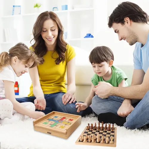 GSE Games & Sports Expert Деревянный набор игр 9 в 1: Шахматы, Шашки, Нарды, Китайские шашки, Домино, Крестики-нолики, Лудо, Карты, Покерные кости - GSE GAMES & SPORTS EXPERT (1)