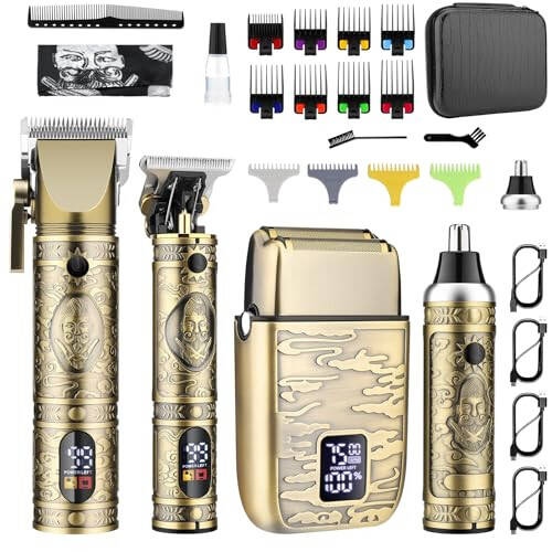 GSKY Professional Hair Clippers for Men, Beard Trimmer Kits & Sets, Cordless Mens Hair Trimmer, Electric Shavers, Haircutting Machine with LED Display, for Barber - 6