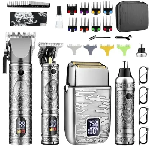 GSKY Professional Hair Clippers, Men's Beard Trimmer & Grooming Kit with Electric Razor, Clippers & Trimmers Set, Hair Cutting Machines - 1