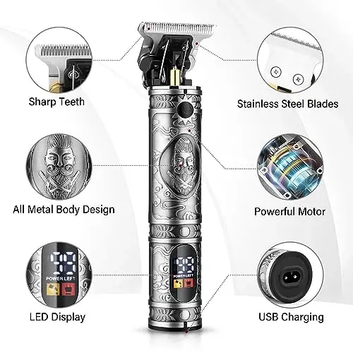GSKY Professional Hair Clippers, Men's Beard Trimmer & Grooming Kit with Electric Razor, Clippers & Trimmers Set, Hair Cutting Machines - 3