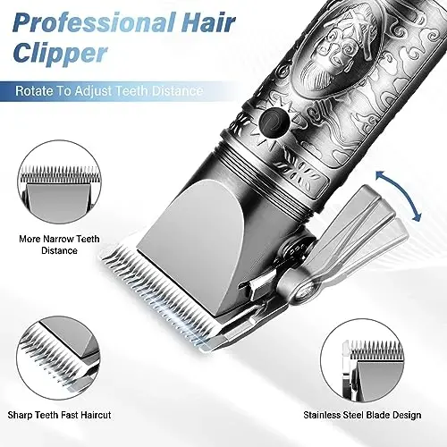 GSKY Professional Soch kesish mashinkalari, Erkaklar uchun soqol trimmer va parvarishlash to'plami, Elektr ustara, Soch kesish mashinalari to'plami - GSKY (1)
