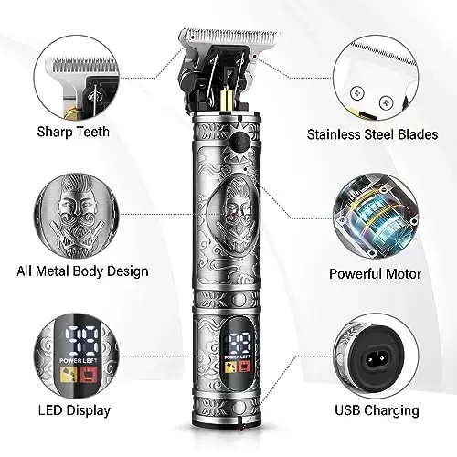 GSKY Professional Soch kesish mashinkalari, Erkaklar uchun soqol trimmer va parvarishlash to'plami, Elektr ustara, Soch kesish mashinalari to'plami - 3