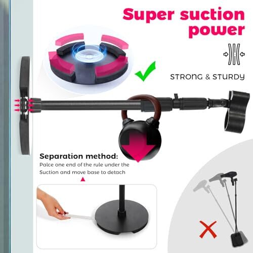 Hands-Free Hair Dryer Stand Holder with Strong Suction Base-63in/160cm Height Adjustable Floor Blower Stand Holder, 180 Degrees Rotatable Larger Clamp Countertop Blow Dryer Stand for Salons or Home Use - 4