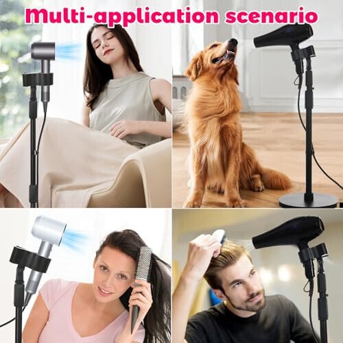 Hands-Free Hair Dryer Stand Holder with Strong Suction Base-63in/160cm Height Adjustable Floor Blower Stand Holder, 180 Degrees Rotatable Larger Clamp Countertop Blow Dryer Stand for Salons or Home Use - 5