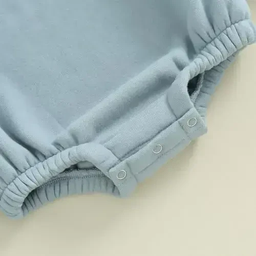 Gueuusu Newborn Warm Sweatshirt Romper Baby Boy Girl Solid Crewneck Long Sleeve Fleece Sweater Bodysuit Thick Winter Clothes - 7