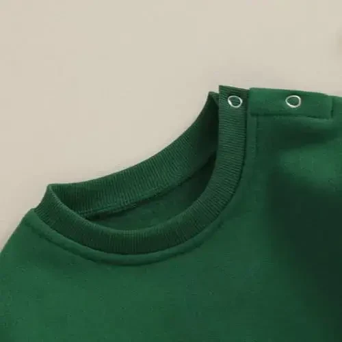 Gueuusu Newborn Warm Sweatshirt Romper Baby Boy Girl Solid Crewneck Long Sleeve Fleece Sweater Bodysuit Thick Winter Clothes - 4