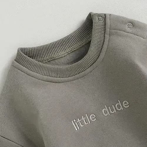 Gueuusu Newborn Warm Sweatshirt Romper Baby Boy Girl Solid Crewneck Long Sleeve Fleece Sweater Bodysuit Thick Winter Clothes - 3