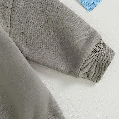 Gueuusu Newborn Warm Sweatshirt Romper Baby Boy Girl Solid Crewneck Long Sleeve Fleece Sweater Bodysuit Thick Winter Clothes - 5