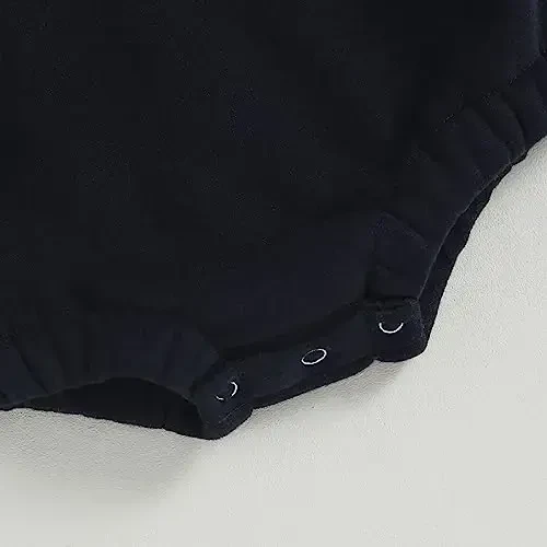 Gueuusu Newborn Warm Sweatshirt Romper Baby Boy Girl Solid Crewneck Long Sleeve Fleece Sweater Bodysuit Thick Winter Clothes - 7