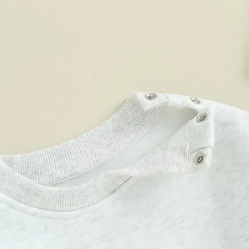 Gueuusu Newborn Warm Sweatshirt Romper Baby Boy Girl Solid Crewneck Long Sleeve Fleece Sweater Bodysuit Thick Winter Clothes - 4