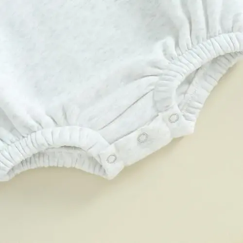 Gueuusu Newborn Warm Sweatshirt Romper Baby Boy Girl Solid Crewneck Long Sleeve Fleece Sweater Bodysuit Thick Winter Clothes - 7