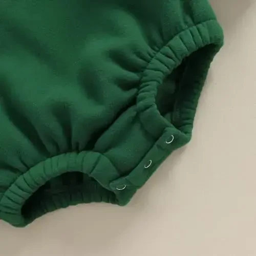 Gueuusu Newborn Warm Sweatshirt Romper Baby Boy Girl Solid Crewneck Long Sleeve Fleece Sweater Bodysuit Thick Winter Clothes - 6