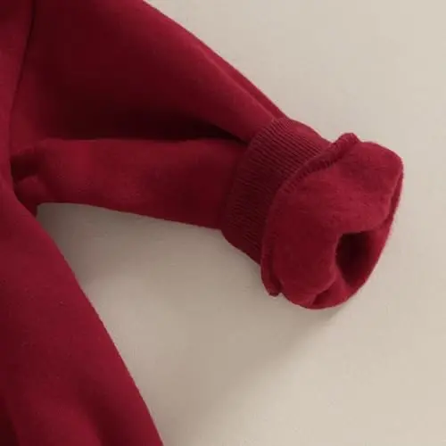 Gueuusu Newborn Warm Sweatshirt Romper Baby Boy Girl Solid Crewneck Long Sleeve Fleece Sweater Bodysuit Thick Winter Clothes - 5