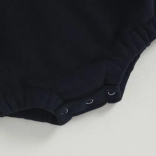 Gueuusu Newborn Warm Sweatshirt Romper Baby Boy Girl Solid Crewneck Long Sleeve Fleece Sweater Bodysuit Thick Winter Clothes - 7