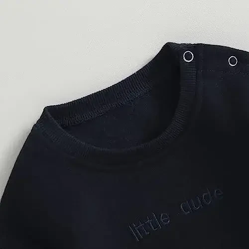 Gueuusu Newborn Warm Sweatshirt Romper Baby Boy Girl Solid Crewneck Long Sleeve Fleece Sweater Bodysuit Thick Winter Clothes - 3