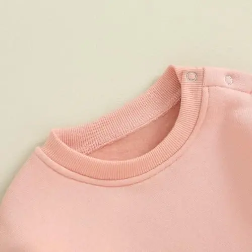 Gueuusu Newborn Warm Sweatshirt Romper Baby Boy Girl Solid Crewneck Long Sleeve Fleece Sweater Bodysuit Thick Winter Clothes - 5