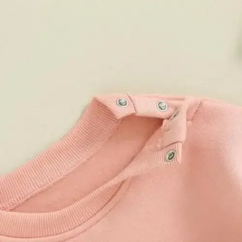 Gueuusu Newborn Warm Sweatshirt Romper Baby Boy Girl Solid Crewneck Long Sleeve Fleece Sweater Bodysuit Thick Winter Clothes - 6