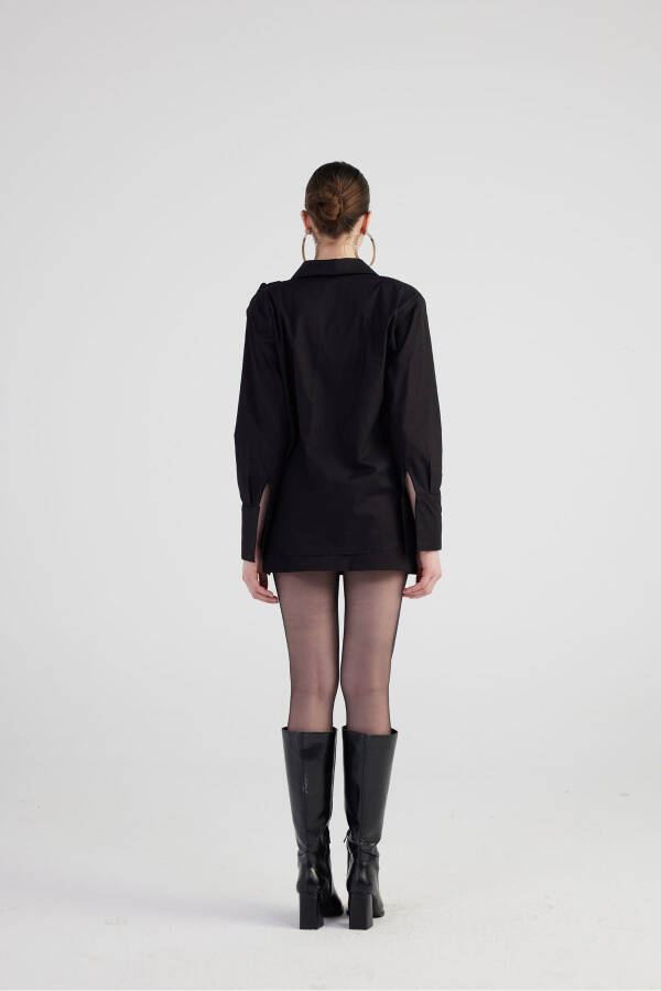 Гул Детали Поплин Мэдисон Кўйлак Қора - 5