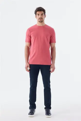 Гул ранги Slim Fit велосипедка ёқаси T-Shirt - JAKAMEN (1)