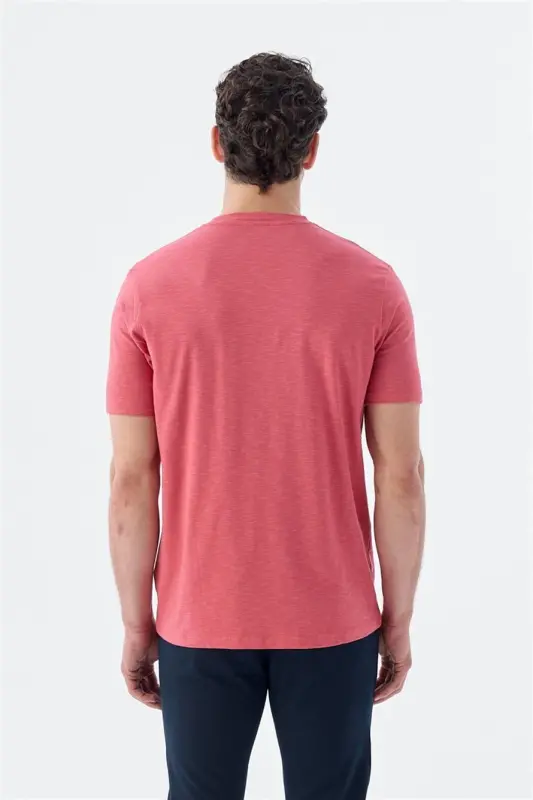 Гул ранги Slim Fit велосипедка ёқаси T-Shirt - 4