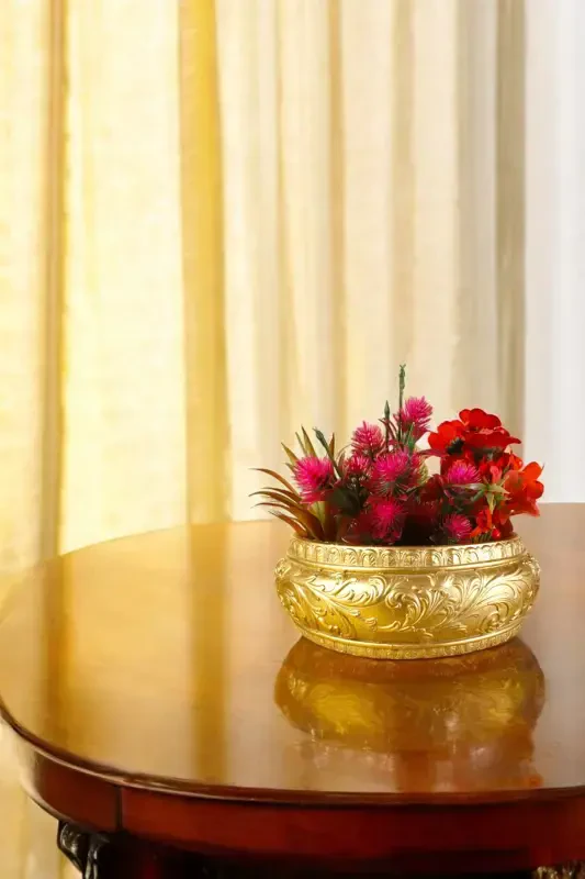 Guldasta Katta Guldasta Gul Guldastasi Katta O'lchamli Guldasta Salon Guldastasi Model 5 Oltin Guldasta-Oltin - 1