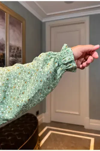 Gullar naqshli, kiyinishi oson va amaliy paxtadan bir qismli namoz libos - 3