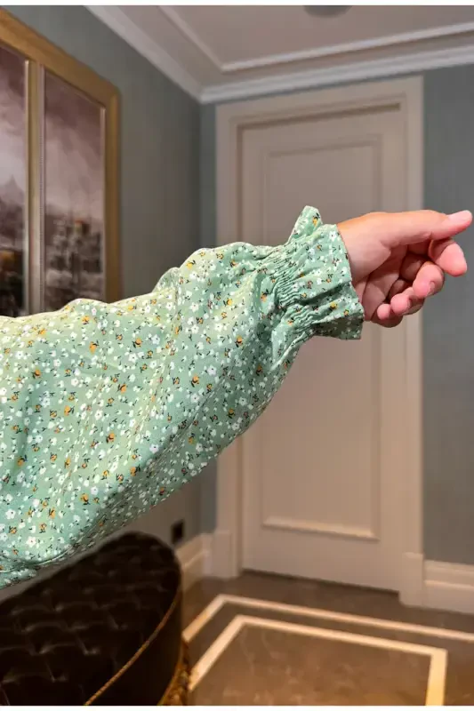 Gullar naqshli, kiyinishi oson va amaliy paxtadan bir qismli namoz libos - 3