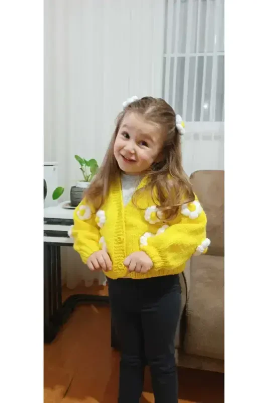 Gulli bolalar kardigani - LIMON RANGI - 2