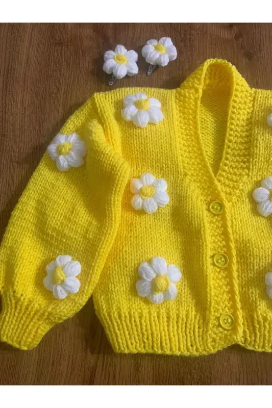 Gulli bolalar kardigani - LIMON RANGI - 6