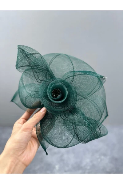 Gulli dizayndagi kelin shlyapasi Xina kechasi zamonaviy kostyum To'y shlyapasi Yashil - LIMELIA