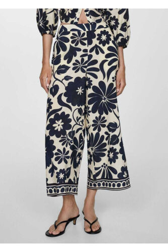 Gulli naqshli keng pantalon - MANGO WOMAN