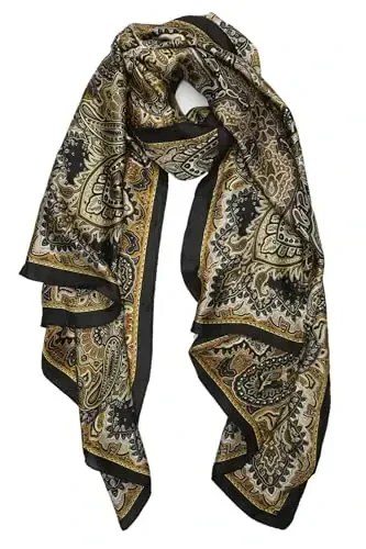 YOUR SMILE Large Mulberry Silk Feeling Long Stain Scarf Lightweight Sunscreen Shawls Wraps for Women 