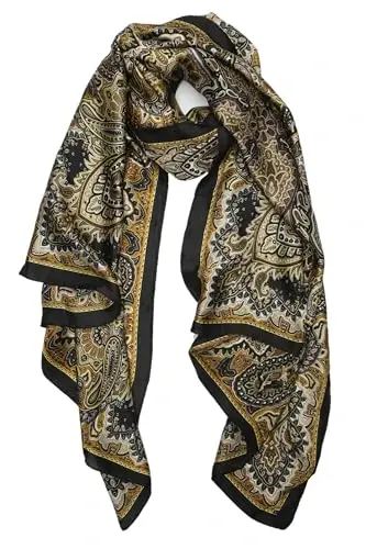 YOUR SMILE Large Mulberry Silk Feeling Long Stain Scarf Lightweight Sunscreen Shawls Wraps for Women - 1