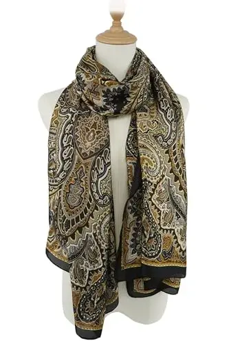 YOUR SMILE Large Mulberry Silk Feeling Long Stain Scarf Lightweight Sunscreen Shawls Wraps for Women - 4