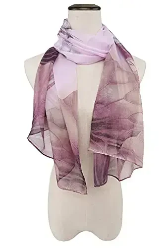 YOUR SMILE Ladies/Women's Lightweight Floral Print/Solid Color mixture Shawl Scarf For Spring Summer season - 2