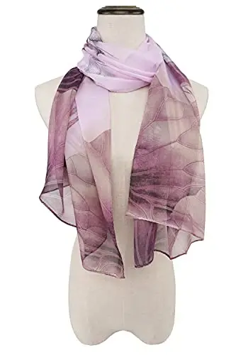 YOUR SMILE Ladies/Women's Lightweight Floral Print/Solid Color mixture Shawl Scarf For Spring Summer season - 2
