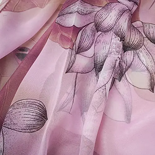 YOUR SMILE Ladies/Women's Lightweight Floral Print/Solid Color mixture Shawl Scarf For Spring Summer season - 5