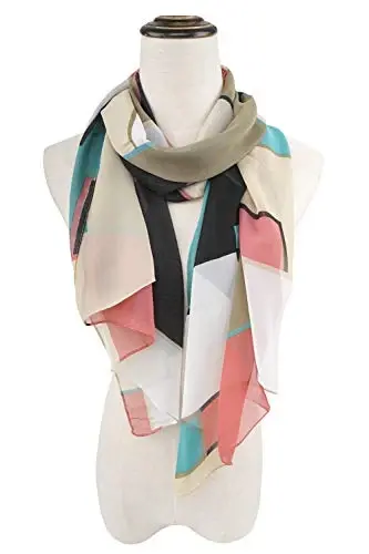 YOUR SMILE Ladies/Women's Lightweight Floral Print/Solid Color mixture Shawl Scarf For Spring Summer season - 2