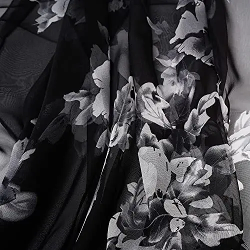 YOUR SMILE Ladies/Women's Lightweight Floral Print/Solid Color mixture Shawl Scarf For Spring Summer season - 6