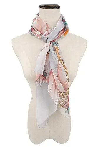 YOUR SMILE Ladies/Women's Lightweight Floral Print/Solid Color mixture Shawl Scarf For Spring Summer season - 3